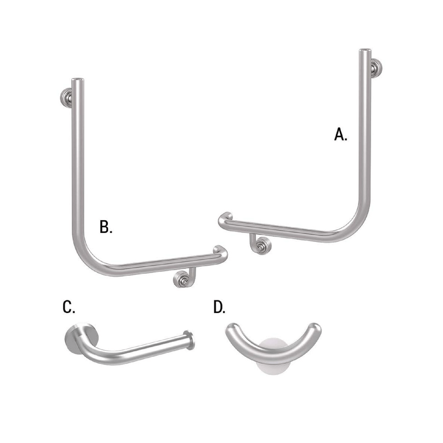 CONSERV - Ambulant Accessible Sanitary Compartment 454 Combination Set Linear Brushed Stainless - UAT Accessories - from our - Conserv - supplier–available at Bathroom City Perth