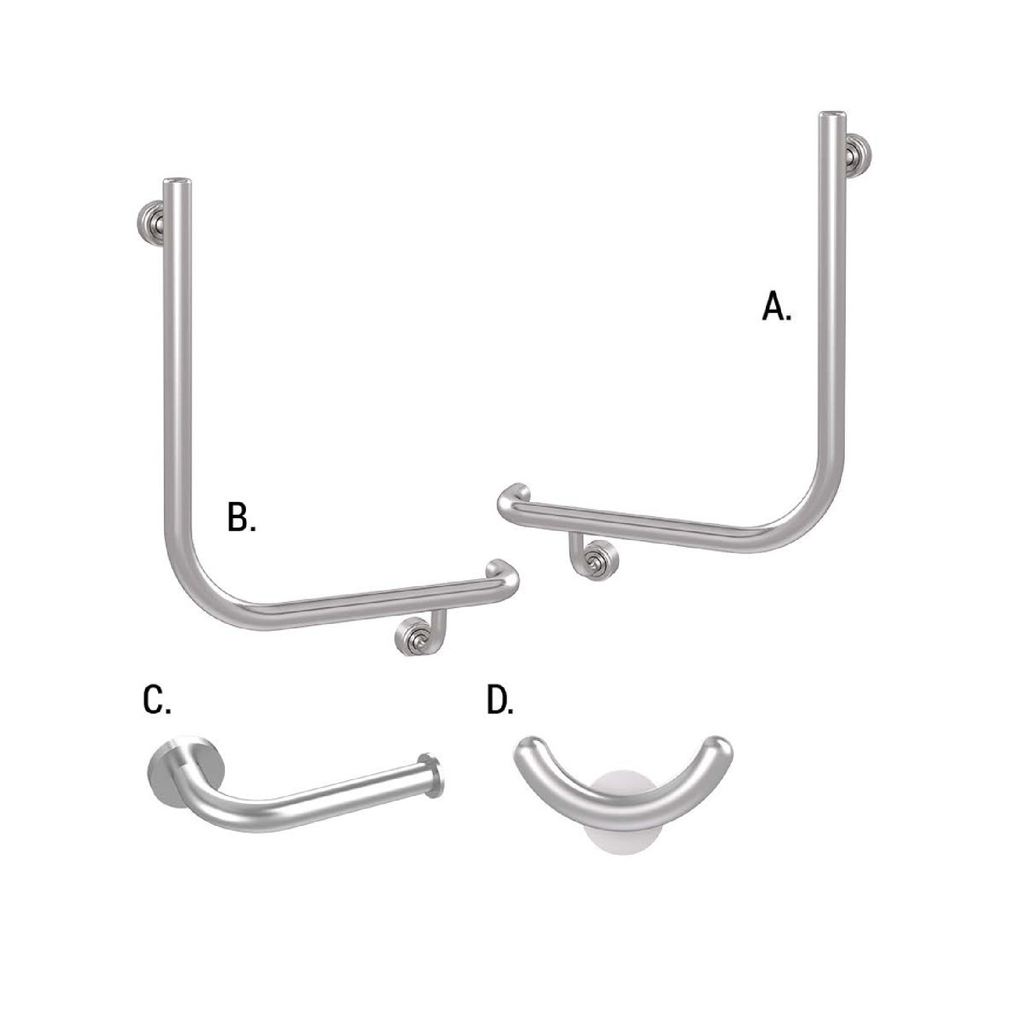 CONSERV - Ambulant Accessible Sanitary Compartment 454 Combination Set Linear Brushed Stainless - UAT Accessories - from our - Conserv - supplier–available at Bathroom City Perth