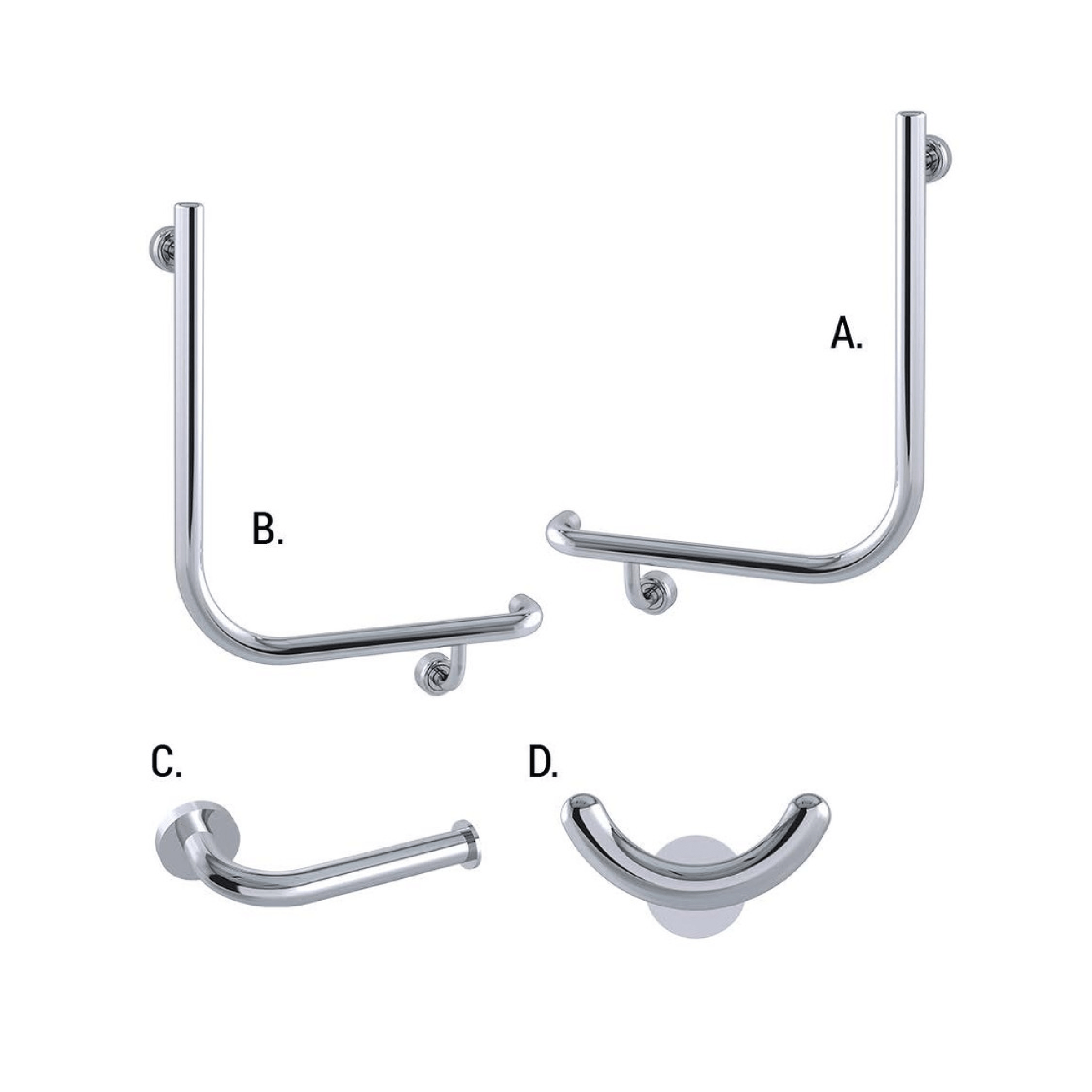 CONSERV - Ambulant Accessible Sanitary Compartment 454 Combination Set Linear Polish Supreme - UAT Accessories - from our - Conserv - supplier–available at Bathroom City Perth