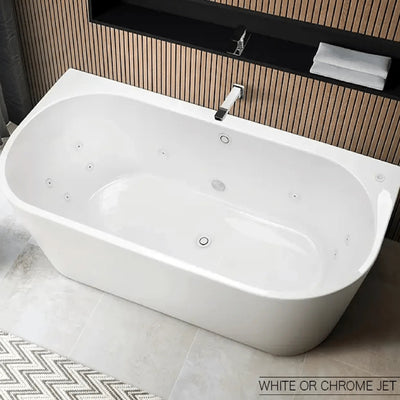 DECINA - Alegra 1500 Contour Back To Wall Freestanding Spa Bath-Spa Bath-from our-Decina-supplier–available at Bathroom City Perth