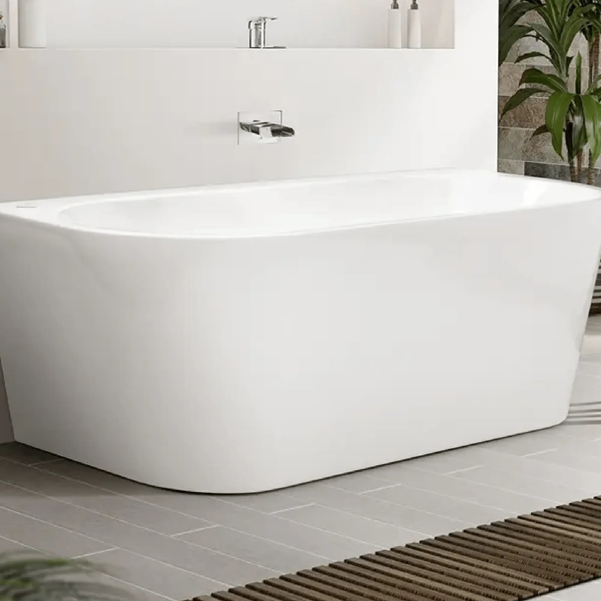 DECINA - Alegra 1700 Back to Wall Freestanding Bath-Baths-from our-Decina-supplier–available at Bathroom City Perth