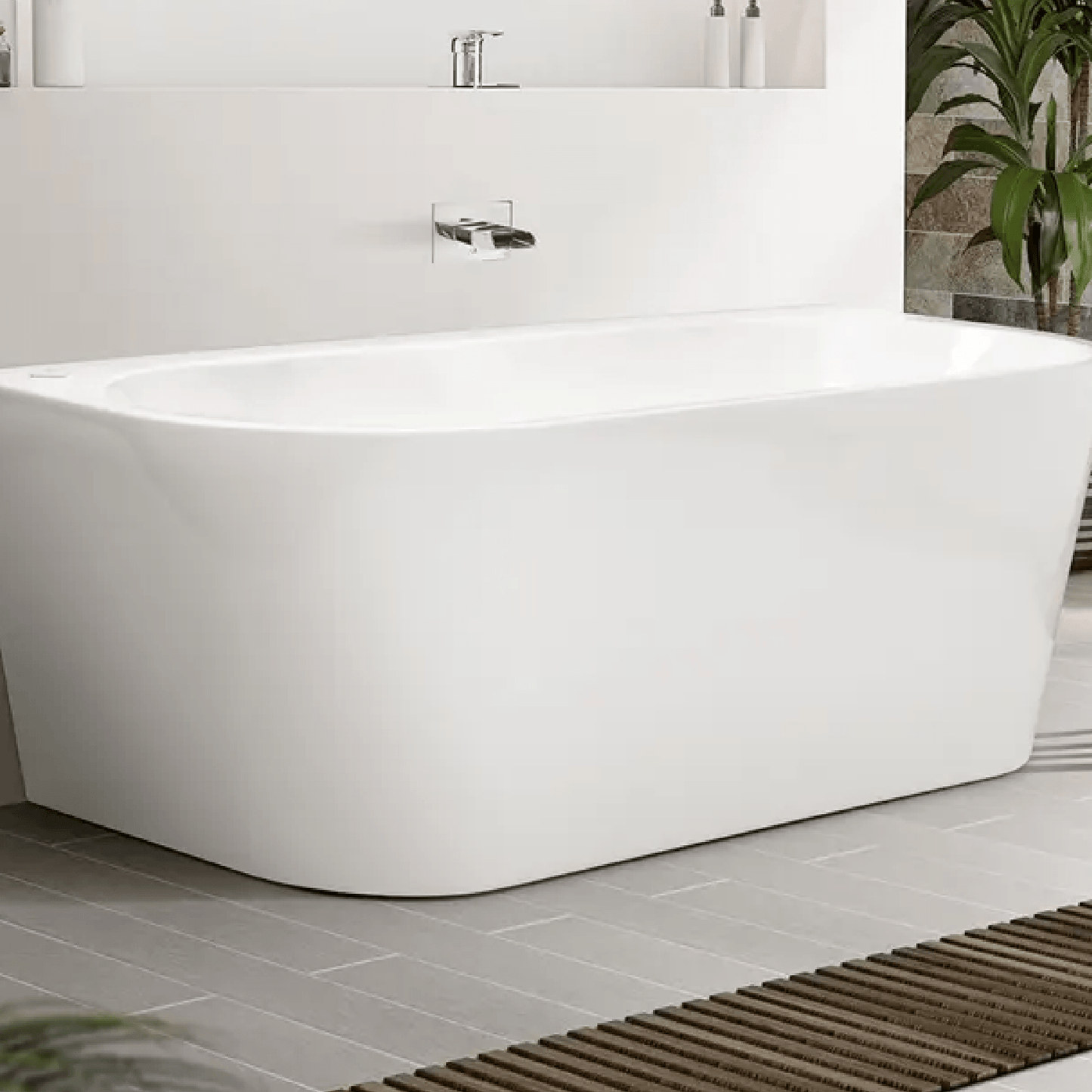DECINA - Alegra 1700 Back to Wall Freestanding Bath - Baths - from our - Decina - supplier–available at Bathroom City Perth