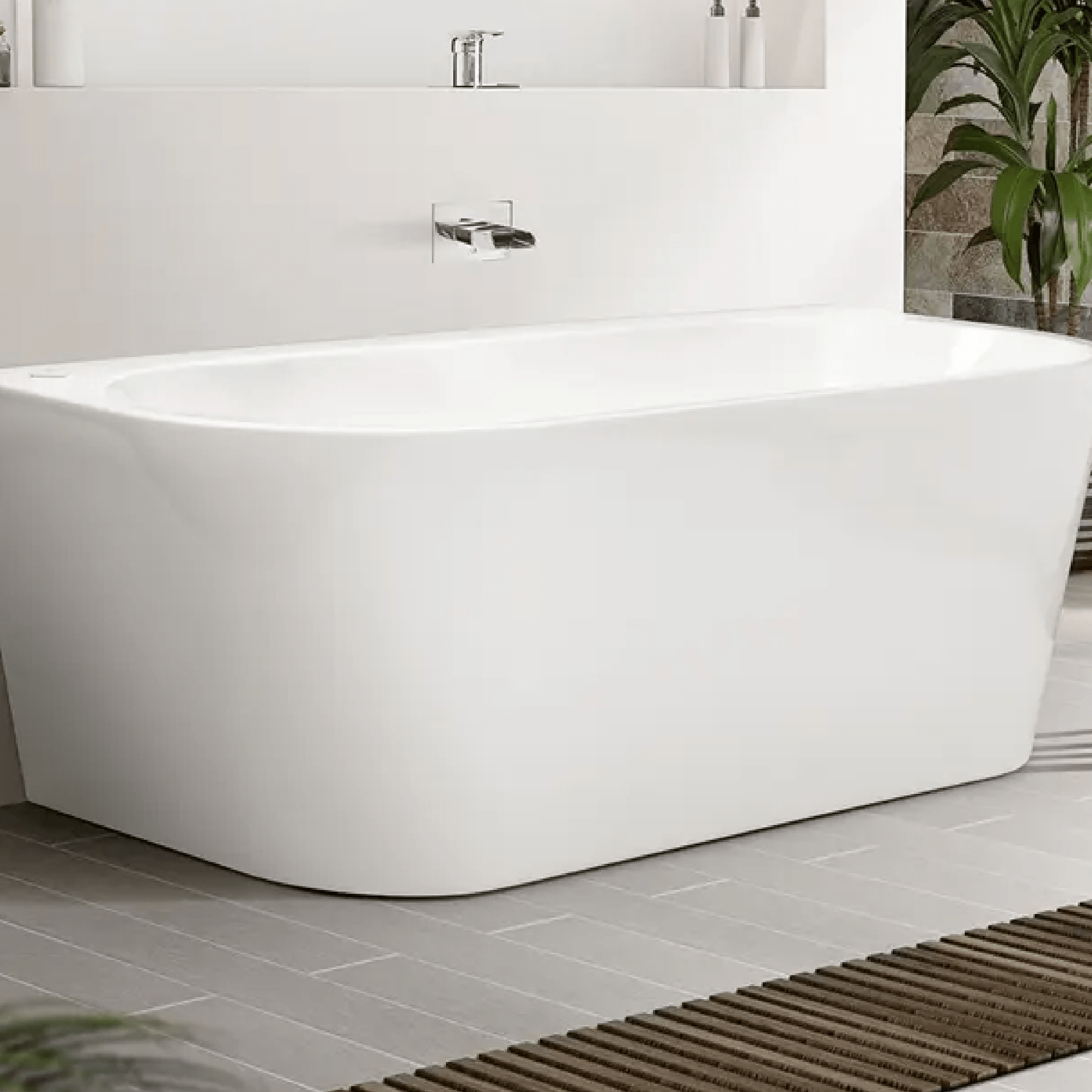 DECINA - Alegra 1700 Back to Wall Freestanding Bath - Baths - from our - Decina - supplier–available at Bathroom City Perth