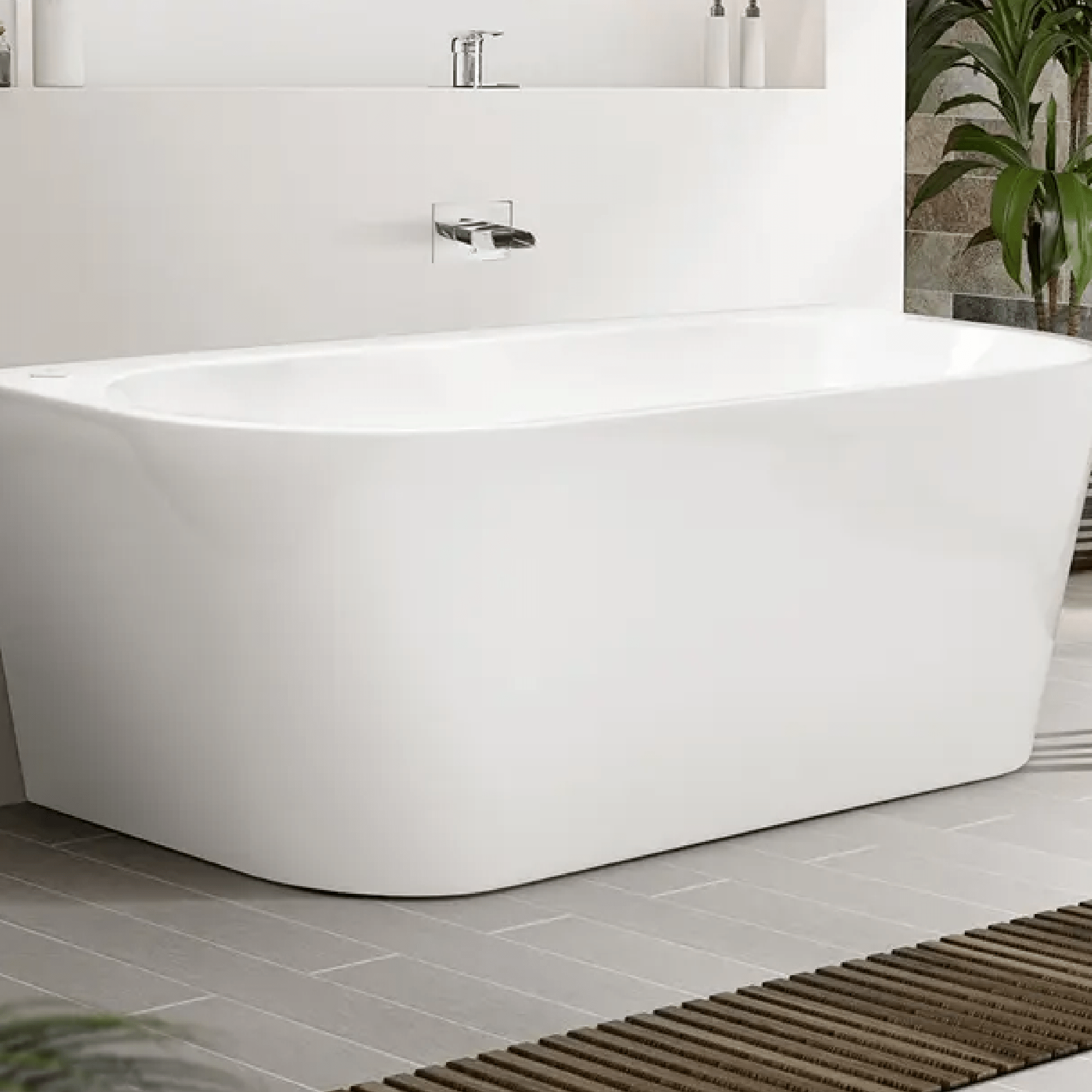 DECINA - Alegra 1700 Back to Wall Freestanding Bath - Baths - from our - Decina - supplier–available at Bathroom City Perth