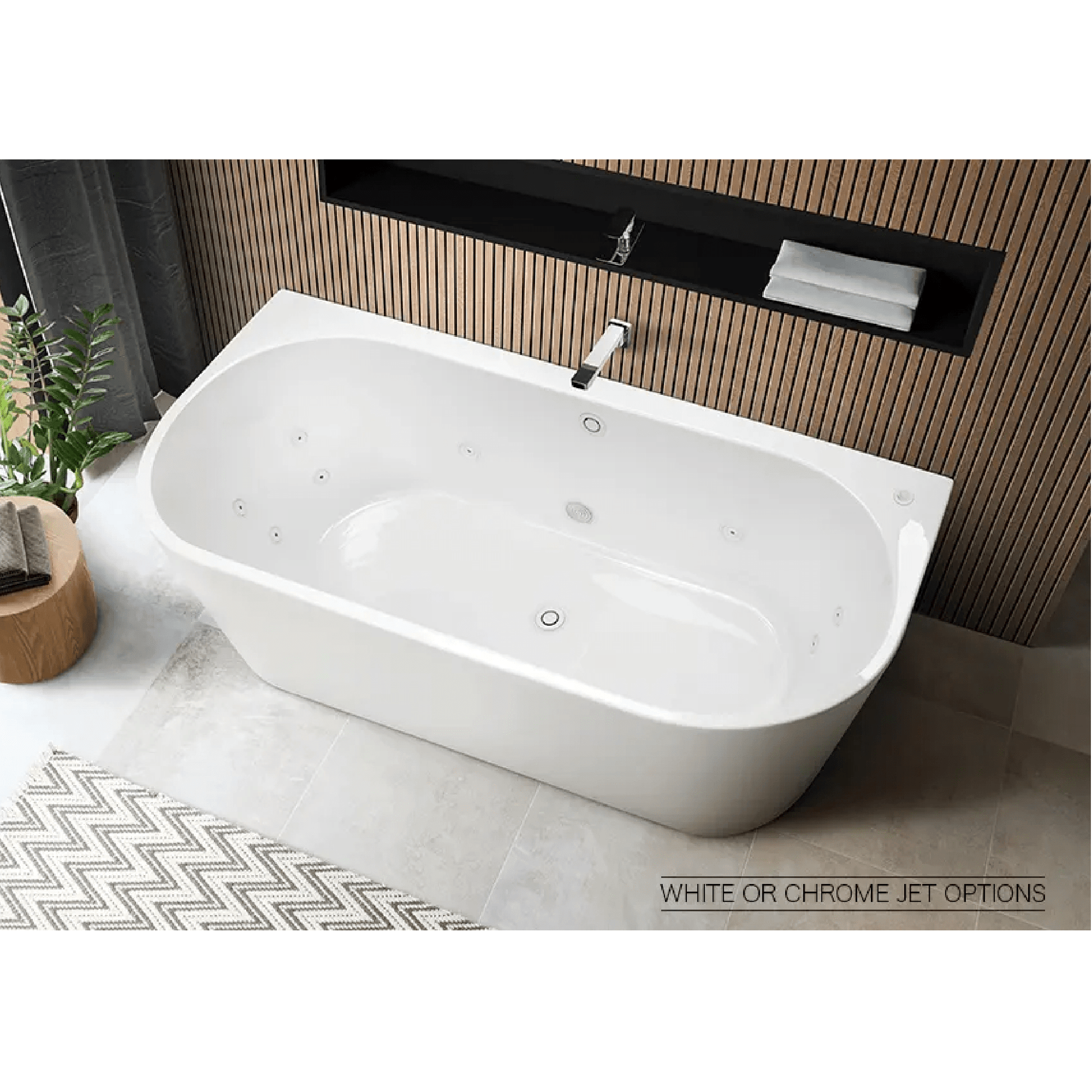DECINA - Alegra 1700 Contour Back To Wall Freestanding Spa Bath - Spa Bath - from our - Decina - supplier–available at Bathroom City Perth