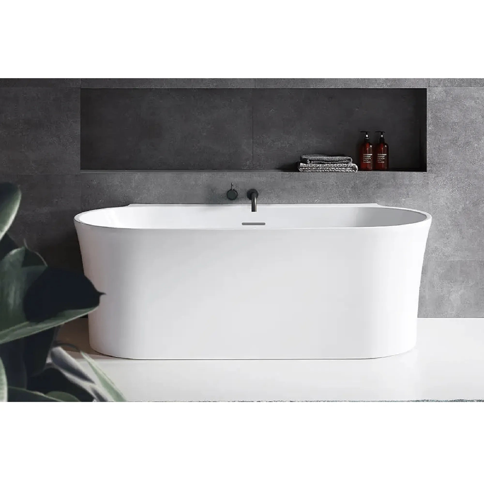 DECINA - Aurora 1500 Back to Wall Freestanding Bath-Baths-from our-Decina-supplier–available at Bathroom City Perth