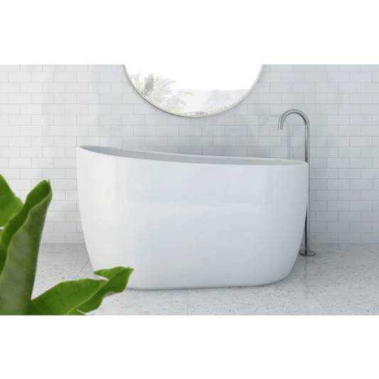 DECINA - Cosmo 1300 Freestanding Bath with Integrated Overflow - Baths - from our - Decina - supplier–available at Bathroom City Perth
