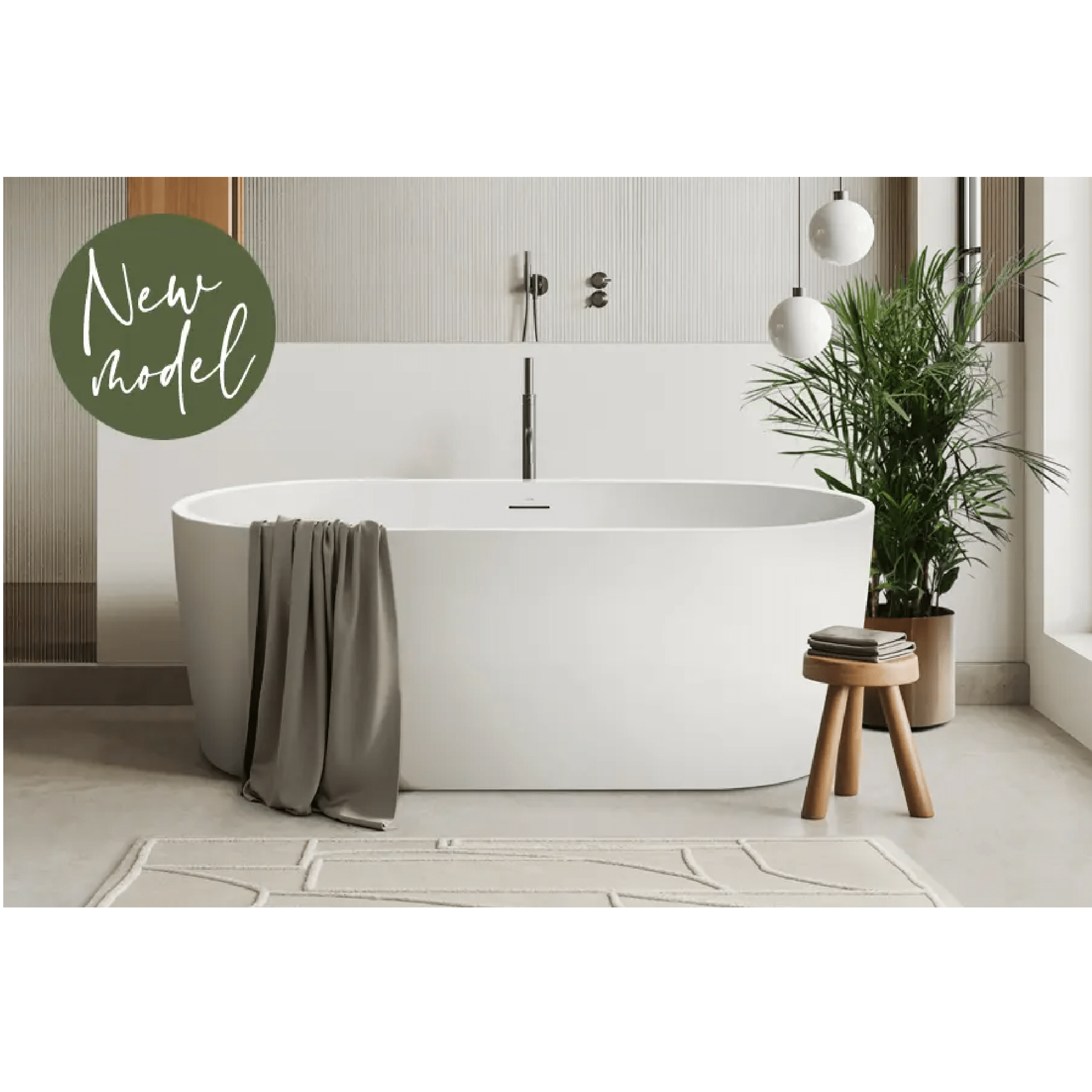 DECINA - Elisi 1700 Freestanding Bath with Integrated Overflow - Baths - from our - Decina - supplier–available at Bathroom City Perth