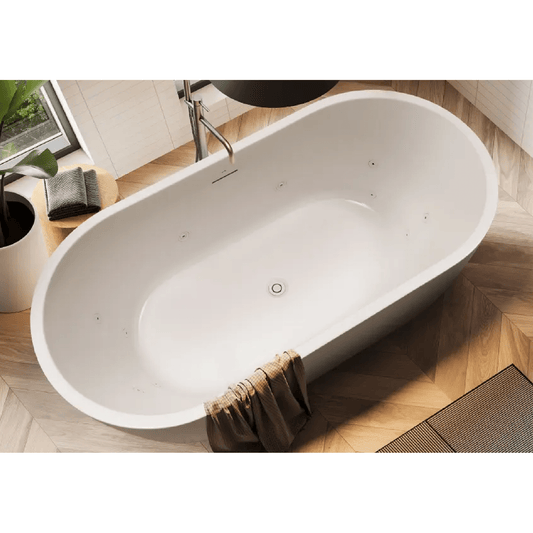 DECINA - Elisi 1700 Freestanding Spa Bath 12 - Jets with Integrated Overflow - Spa Bath - from our - Decina - supplier–available at Bathroom City Perth