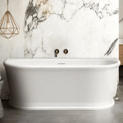 DECINA - Oxford 1700 Back to Wall Freestanding Bath with Integrated Overflow - Baths - from our - Decina - supplier–available at Bathroom City Perth