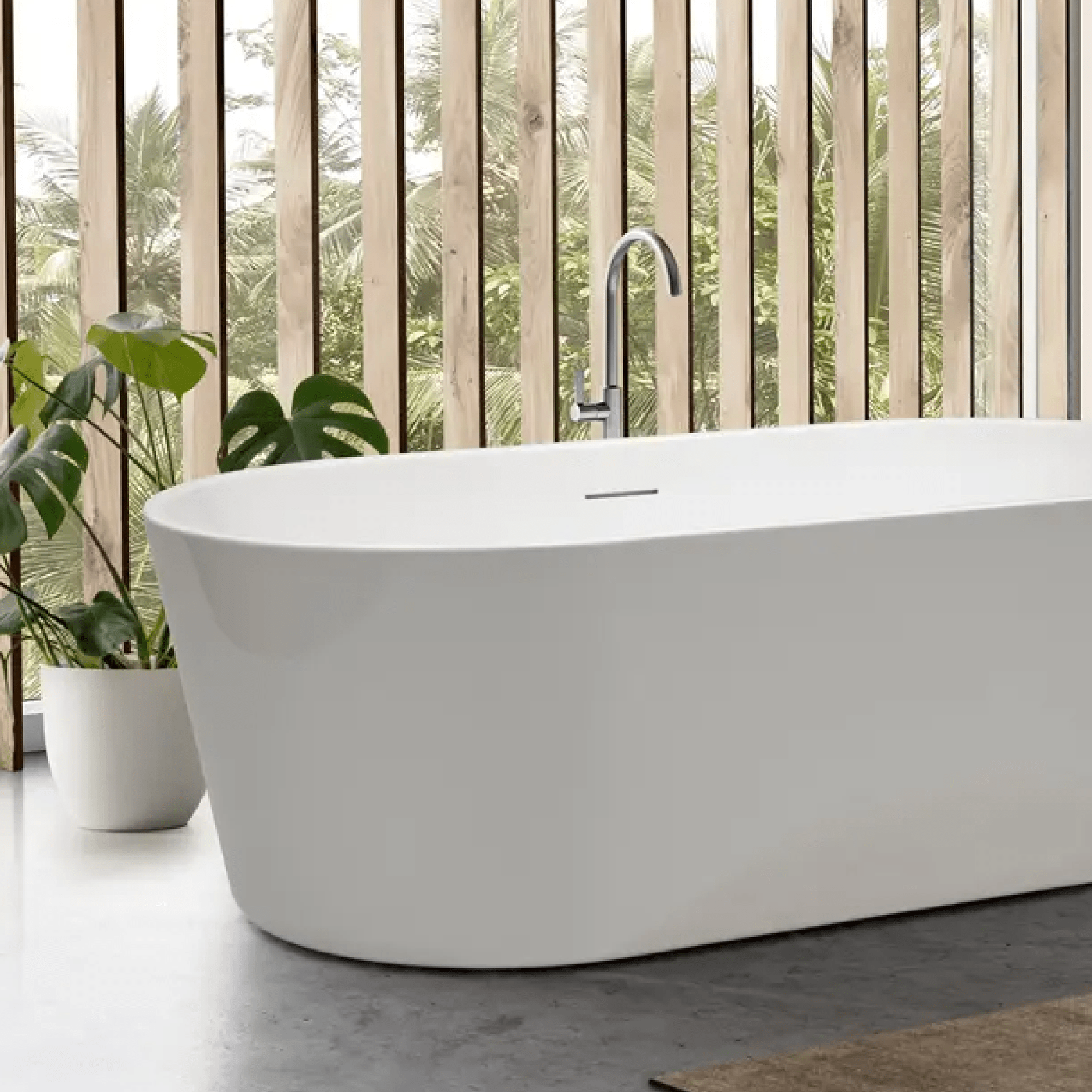 DECINA - Prezzo 1700 Freestanding Bath with Integrated Overflow - Baths - from our - Decina - supplier–available at Bathroom City Perth