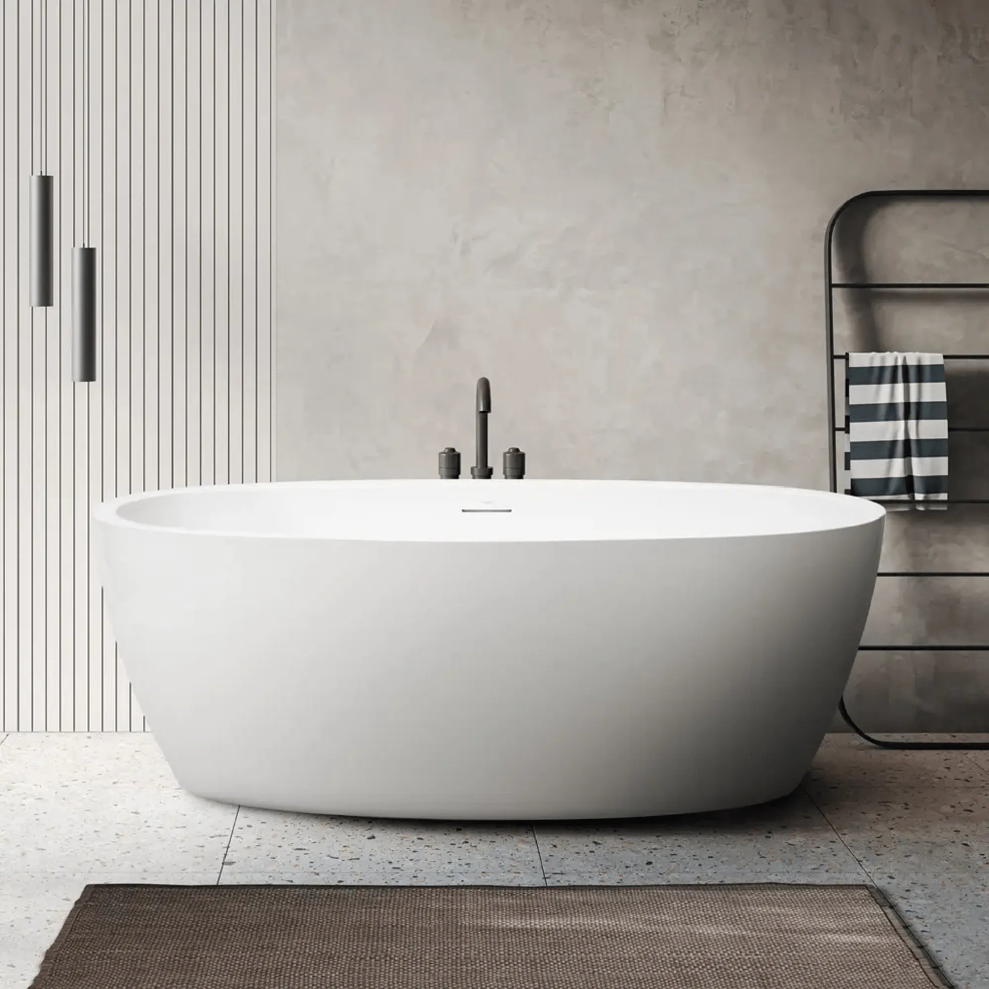 DECINA - Sheraton 1600 Freestanding Bath with Integrated Overflow-Baths-from our-Decina-supplier–available at Bathroom City Perth