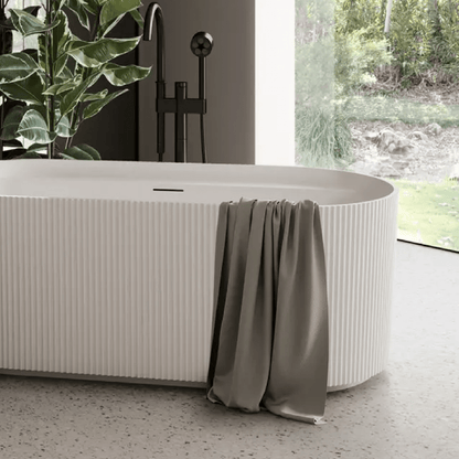DECINA - Viva 1700 Fluted Freestanding Bath with Integrated Overflow - Baths - from our - Decina - supplier–available at Bathroom City Perth
