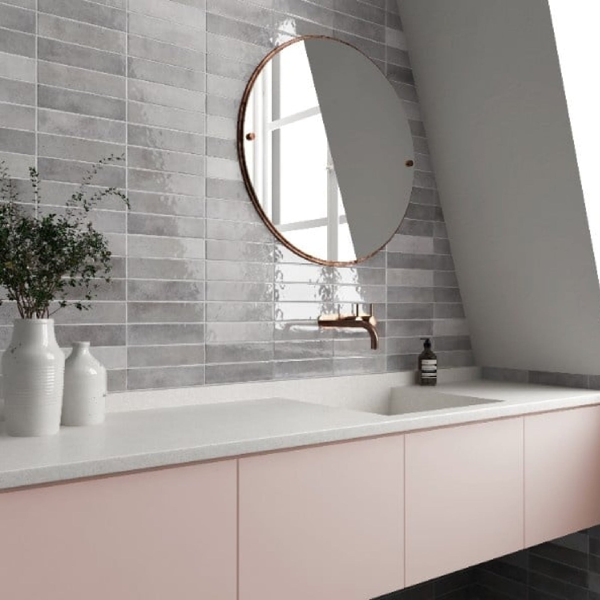 EAST WEST CERAMICS - Bricks Grey 60x246mm Gloss - Tiles - from our - East West Ceramics - supplier–available at Bathroom City Perth
