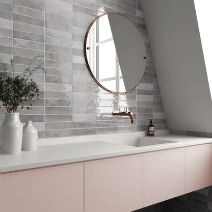 EAST WEST CERAMICS - Bricks Grey 60x246mm Gloss - Tiles - from our - East West Ceramics - supplier–available at Bathroom City Perth