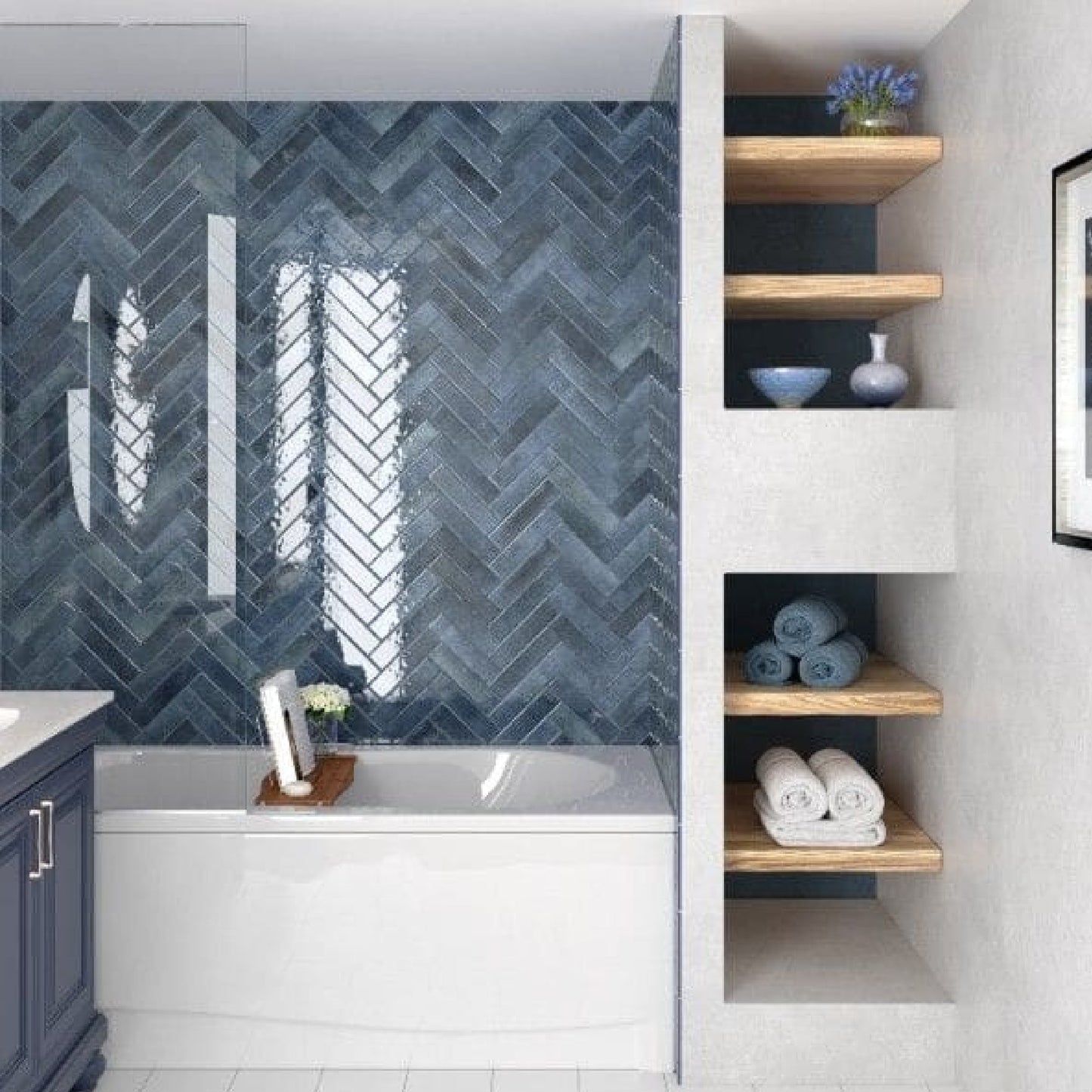 EAST WEST CERAMICS - Bricks Sea 60x246mm Gloss - Tiles - from our - East West Ceramics - supplier–available at Bathroom City Perth