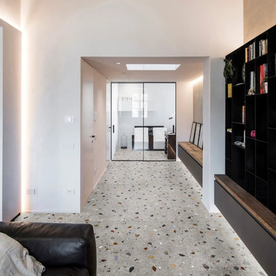 EAST WEST CERAMICS - Pietra Terrazzo Light Grey 300x300mm Matt-Tiles-from our-East West Ceramics-supplier–available at Bathroom City Perth
