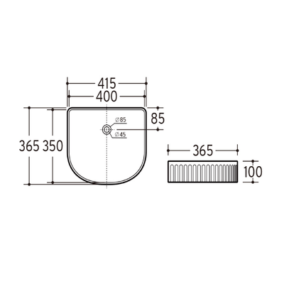 MELA ARCH double above counter vanity basin option set for double vanity installations – available at Bathroom City Perth