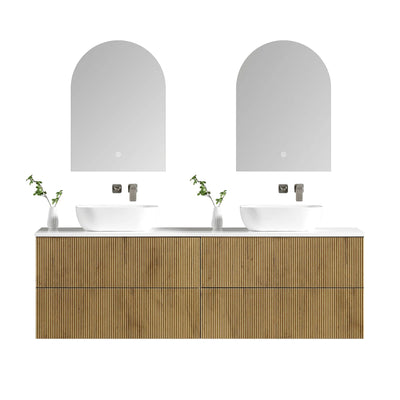 MELA - BRITTANY 1800 Oak Fluted Wall Hung Vanity with 4 Drawers-Vanities-from our-MELA-supplier–available at Bathroom City Perth