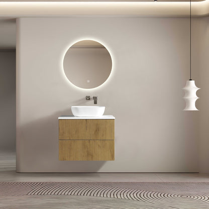 MELA - BRITTANY 750 Oak Fluted Wall Hung Vanity with 2 DrawersVanities – available at Bathroom City Perth