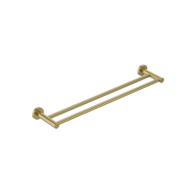 MELA - BRUNO 600 Double Towel Rail Brushed Brass Accessories – available at Bathroom City Perth