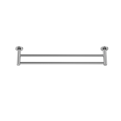 MELA - BRUNO 600 Double Towel Rail Brushed Nickel Accessories – available at Bathroom City Perth