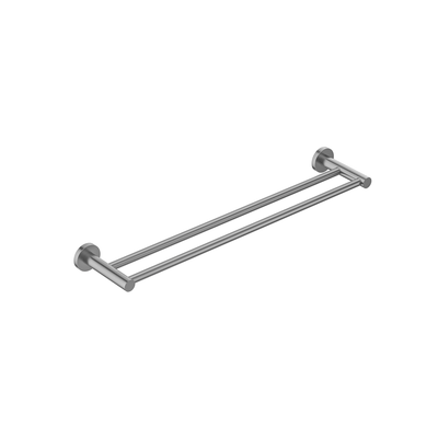 MELA - BRUNO 600 Double Towel Rail Brushed Nickel Accessories – available at Bathroom City Perth