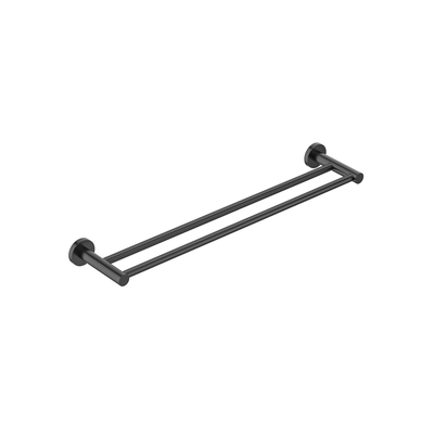 MELA - BRUNO 600 Double Towel Rail Gun Metal Accessories – available at Bathroom City Perth