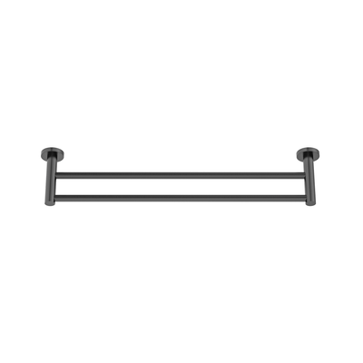 MELA - BRUNO 600 Double Towel Rail Gun Metal Accessories – available at Bathroom City Perth