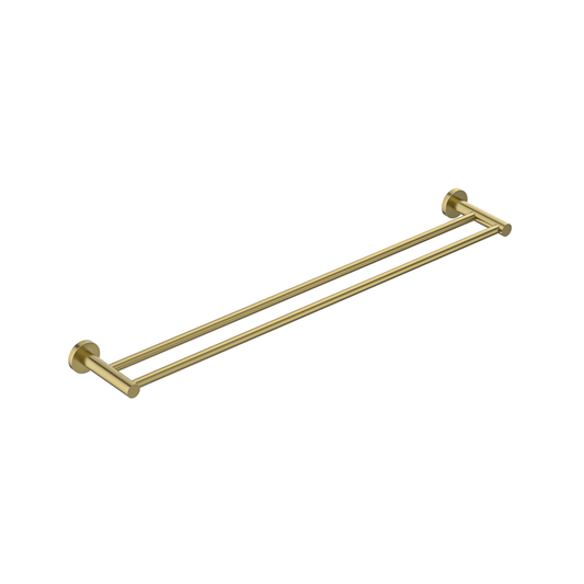 MELA - BRUNO 800 Double Towel Rail Brushed BrassAccessories – available at Bathroom City Perth
