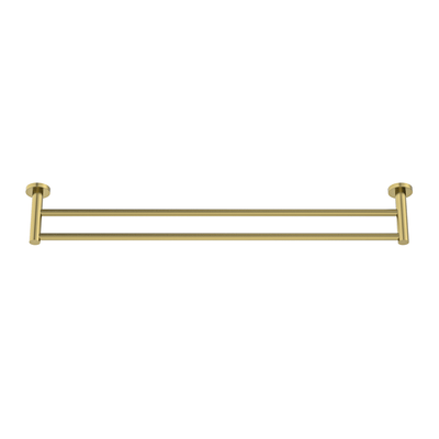 MELA - BRUNO 800 Double Towel Rail Brushed Brass Accessories – available at Bathroom City Perth