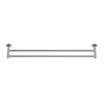 MELA - BRUNO 800 Double Towel Rail Brushed Nickel Accessories – available at Bathroom City Perth