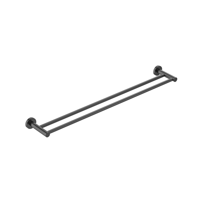 MELA - BRUNO 800 Double Towel Rail Gun Metal Accessories – available at Bathroom City Perth