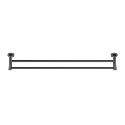 MELA - BRUNO 800 Double Towel Rail Gun Metal Accessories – available at Bathroom City Perth