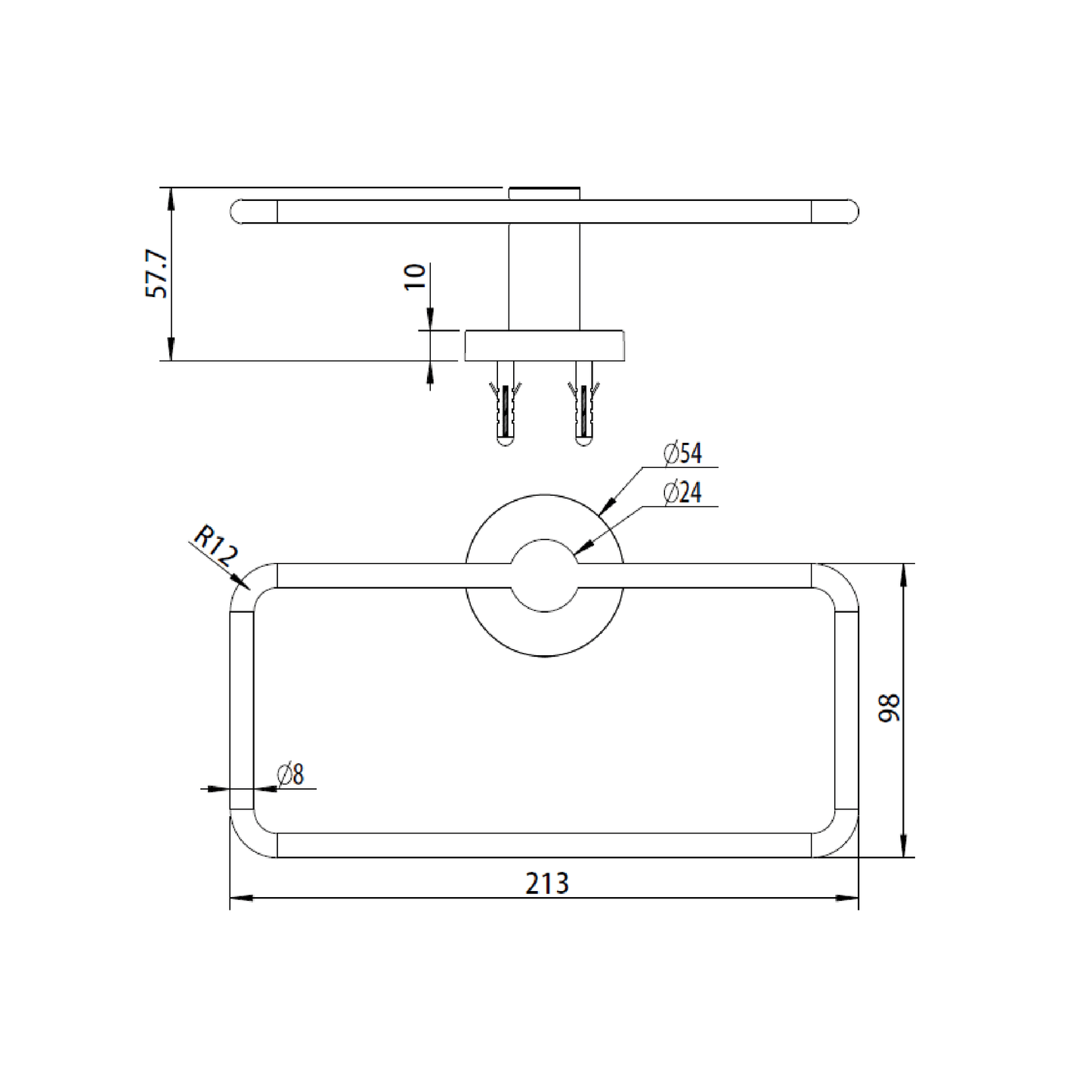 MELA - BRUNO Hand Towel Rail Brushed CopperAccessories – available at Bathroom City Perth