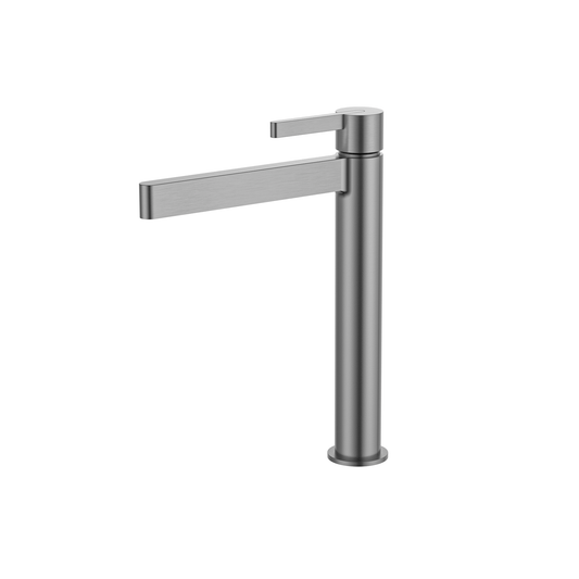 MELA - BRUNO Tall Basin Mixer Brushed NickelTapware – available at Bathroom City Perth