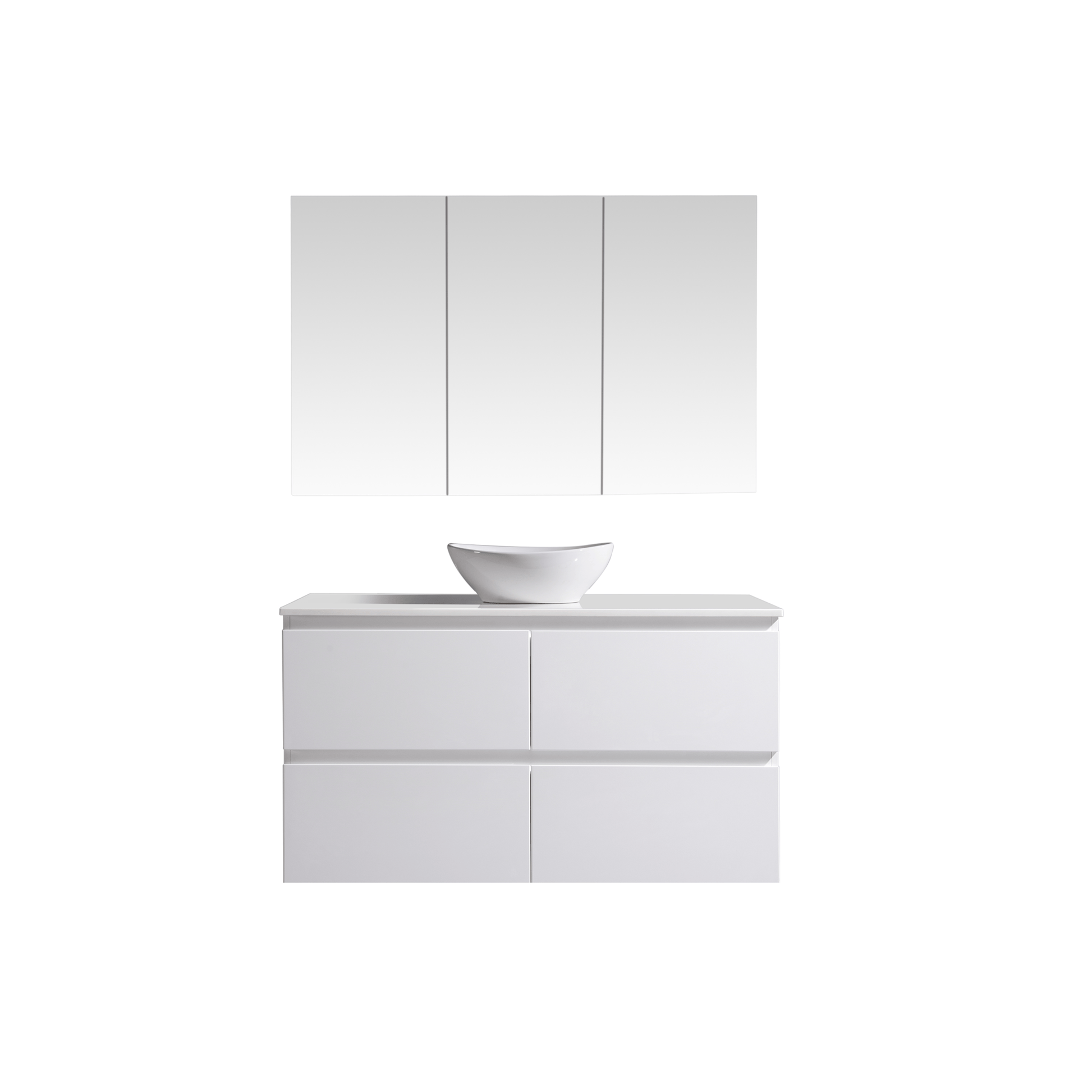 MELA - CLARK 1200 Gloss White Wall Hung Vanity with 4 Drawers - Vanities - from our - MELA - supplier–available at Bathroom City Perth