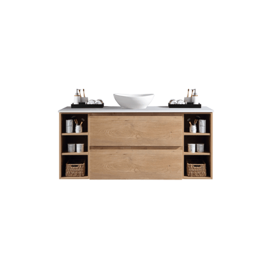 MELA - CLARK 1200 Snafell Wall Hung Vanity with 2 Drawers and 2 Open Shelves - Vanities - from our - MELA - supplier–available at Bathroom City Perth