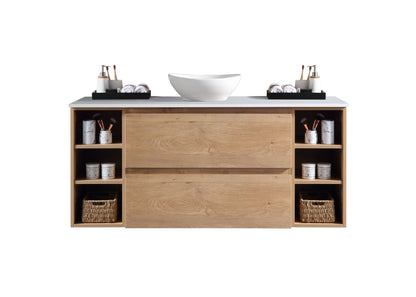 MELA - CLARK 1350 Snafell Wall Hung Vanity with 2 Drawers and 2 Open Shelves - Vanities - from our - MELA - supplier–available at Bathroom City Perth