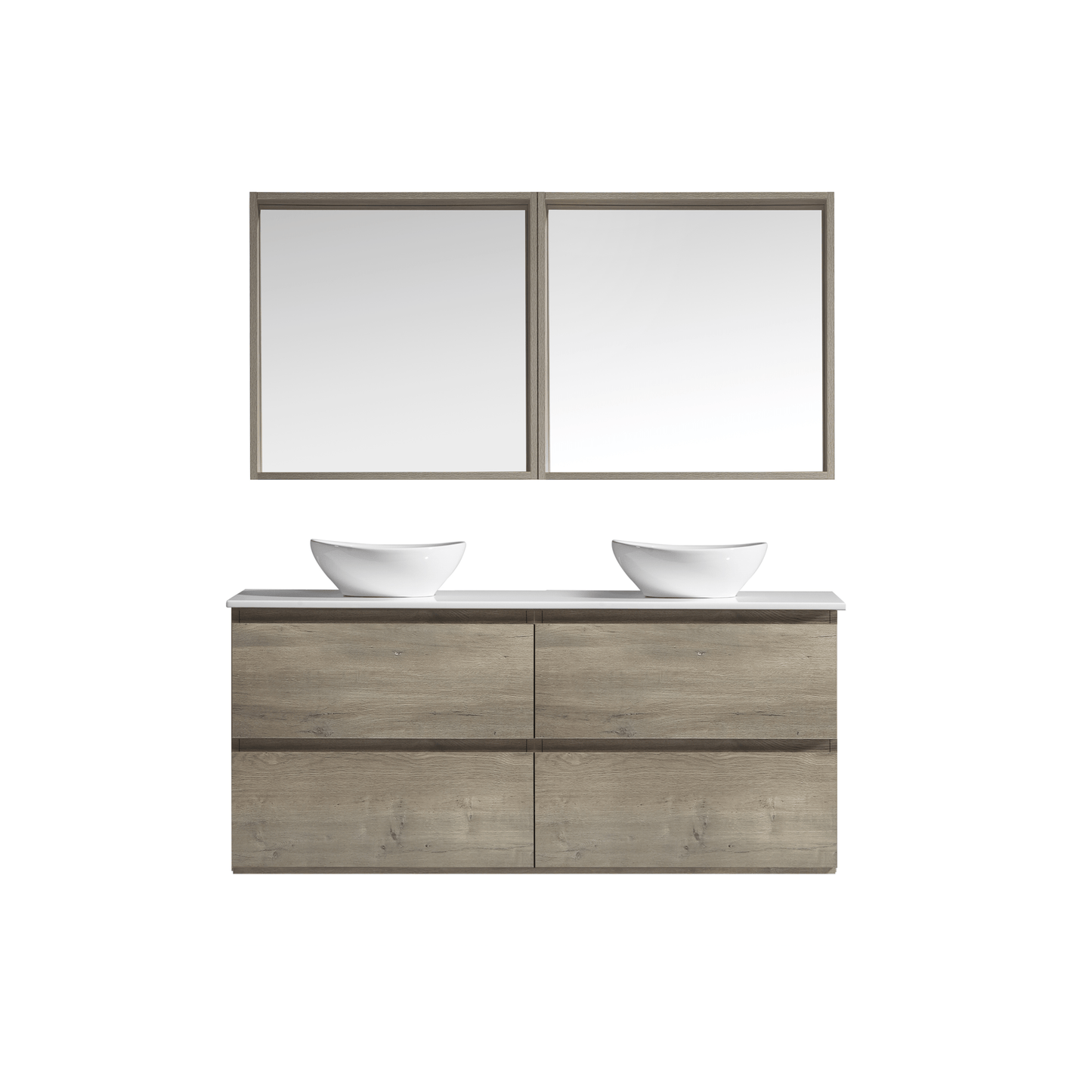 MELA - CLARK 1500 Sorrento Oak Wall Hung Vanity with 4 Drawers - Vanities - from our - MELA - supplier–available at Bathroom City Perth