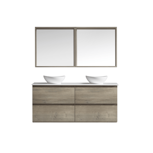 MELA - CLARK 1500 Sorrento Oak Wall Hung Vanity with 4 Drawers - Vanities - from our - MELA - supplier–available at Bathroom City Perth