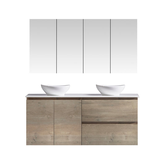 MELA - CLARK 1500 Sorrento Oak Wall Hung Vanity with Doors & DrawersVanities – available at Bathroom City Perth