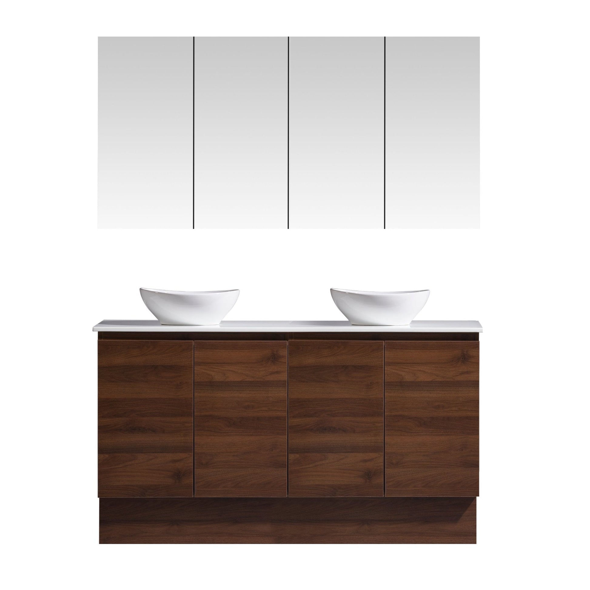 MELA - CLARK 1500 Walnut Wall Hung Vanity with 4 DoorsVanities – available at Bathroom City Perth