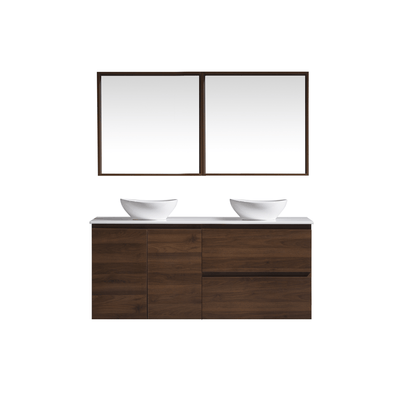 MELA - CLARK 1500 Walnut Wall Hung Vanity with Doors & Drawers from our - MELA - supplier–available at Bathroom City Perth