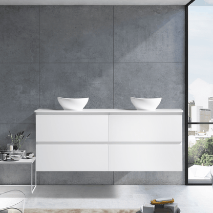MELA - CLARK 1800 Gloss White Wall Hung Vanity with 4 DrawersVanities – available at Bathroom City Perth