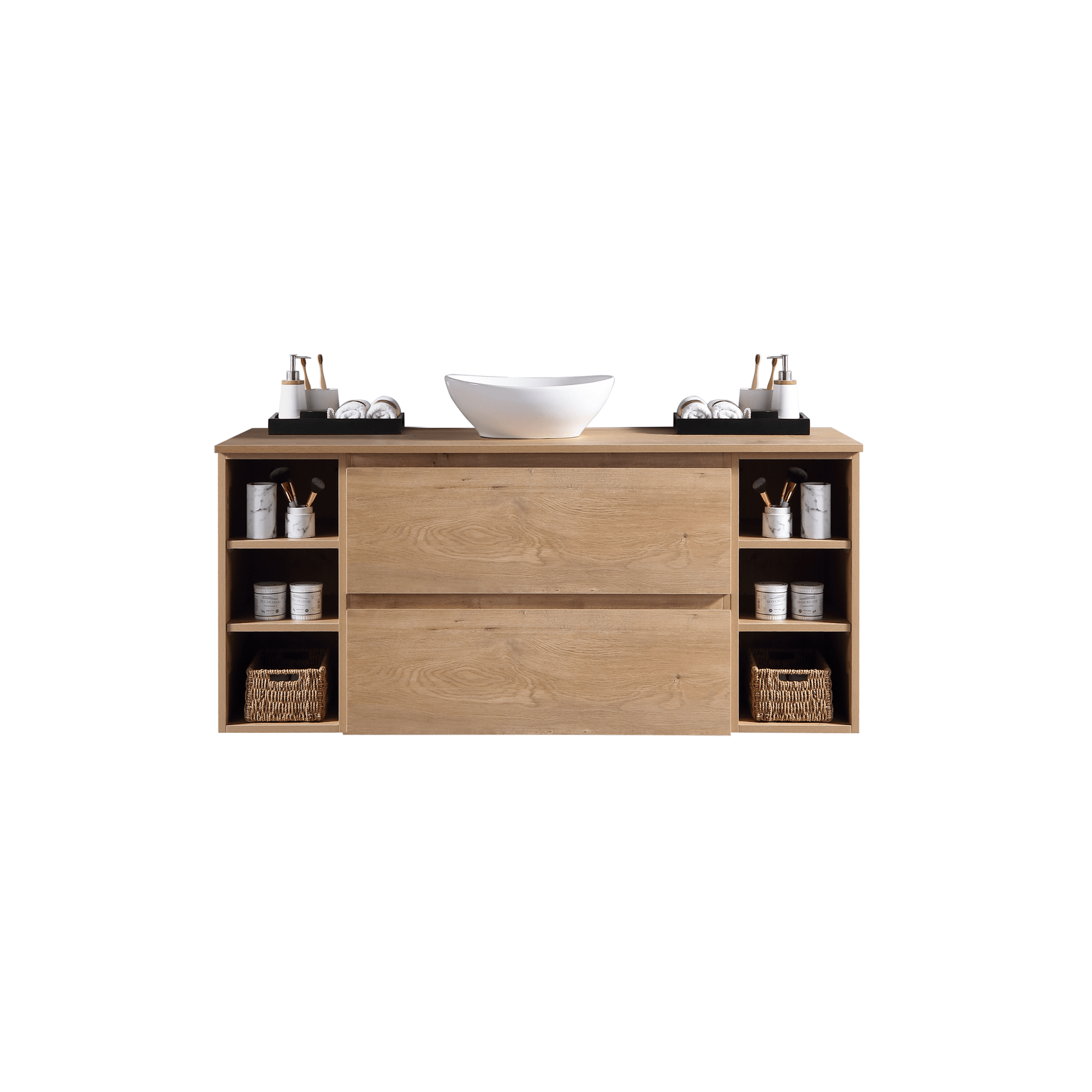 MELA - CLARK 1800 Snafell Wall Hung Vanity with 2 Drawers and 2 Open Shelves - Vanities - from our - MELA - supplier–available at Bathroom City Perth