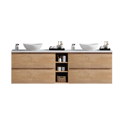 MELA - CLARK 1800 Snafell Wall Hung Vanity with 4 Drawers and Open Shelves-Vanities-from our-MELA-supplier–available at Bathroom City Perth