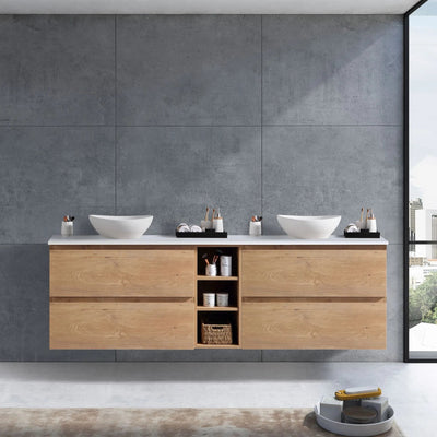 MELA - CLARK 1800 Snafell Wall Hung Vanity with 4 Drawers and Open Shelves-Vanities-from our-MELA-supplier–available at Bathroom City Perth