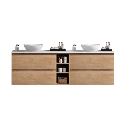 MELA - CLARK 1800 Snafell Wall Hung Vanity with 4 Drawers and Open Shelves - Vanities - from our - MELA - supplier–available at Bathroom City Perth