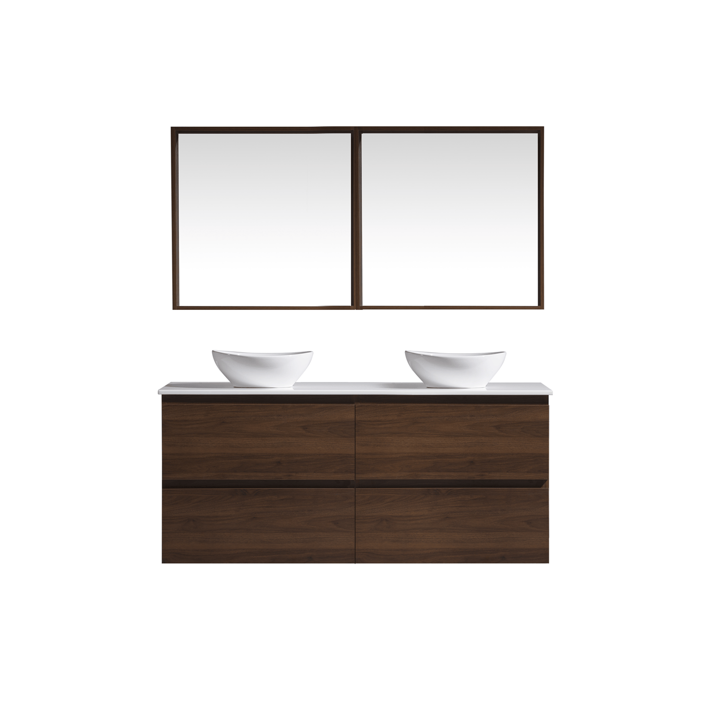 MELA - CLARK 1800 Walnut Wall Hung Vanity with 4 Drawers - Vanities - from our - MELA - supplier–available at Bathroom City Perth